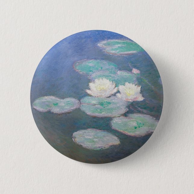 Claude Monet - Water Lilies, Evening Effect Button (Front)