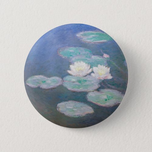 Claude Monet _ Water Lilies Evening Effect Button