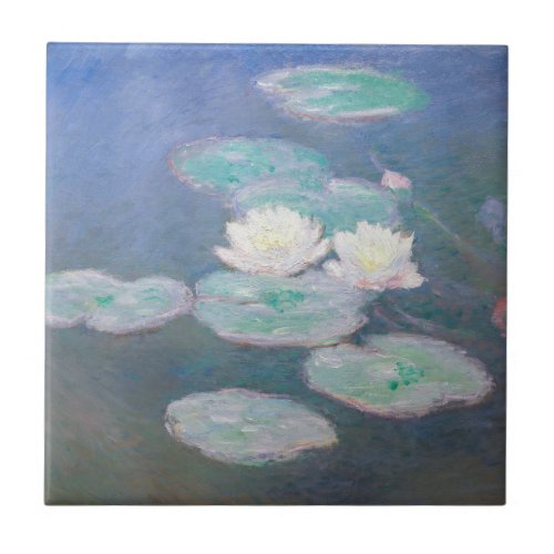 Claude Monet _ Water Lilies Evening Effect Ceramic Tile
