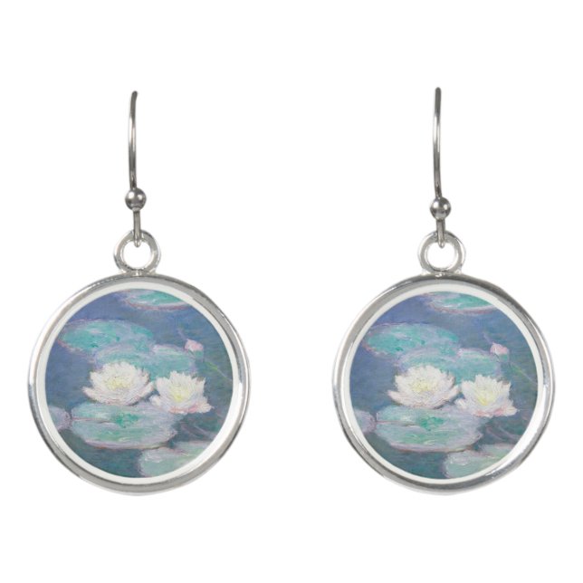 Claude Monet - Water Lilies, Evening Effect Earrings (Front)