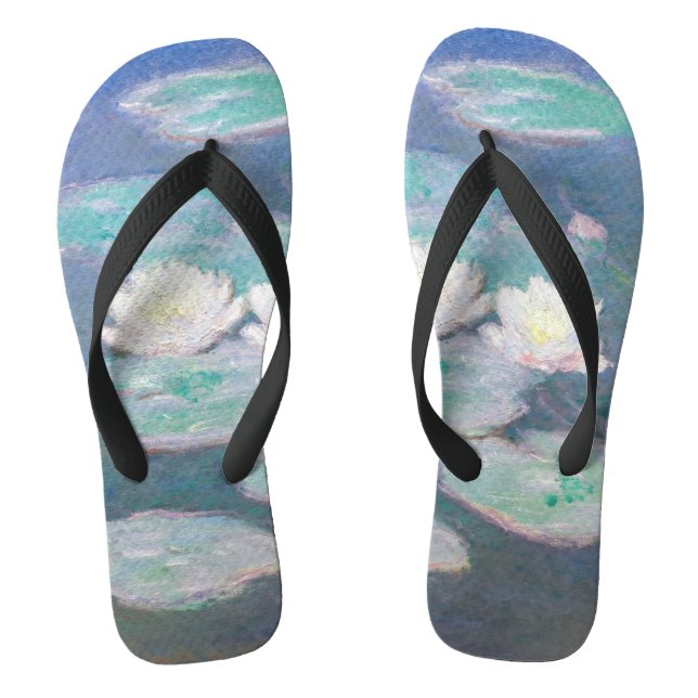 Claude Monet - Water Lilies, Evening Effect Flip Flops (Footbed)