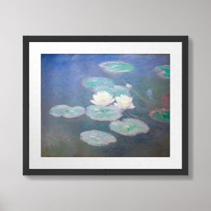 Claude Monet - Water Lilies, Evening Effect Framed Art