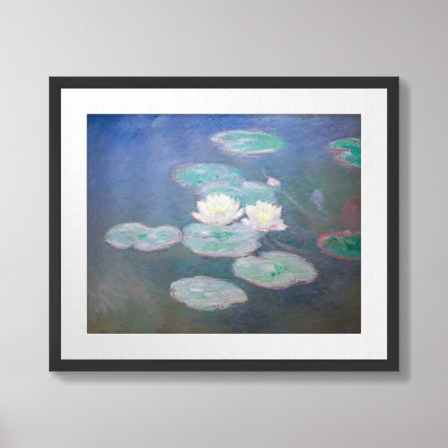 Claude Monet - Water Lilies, Evening Effect Framed Art (Framed Front)