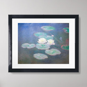 Claude Monet - Water Lilies, Evening Effect Framed Art