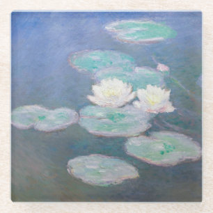 Claude Monet - Water Lilies, Evening Effect Glass Coaster