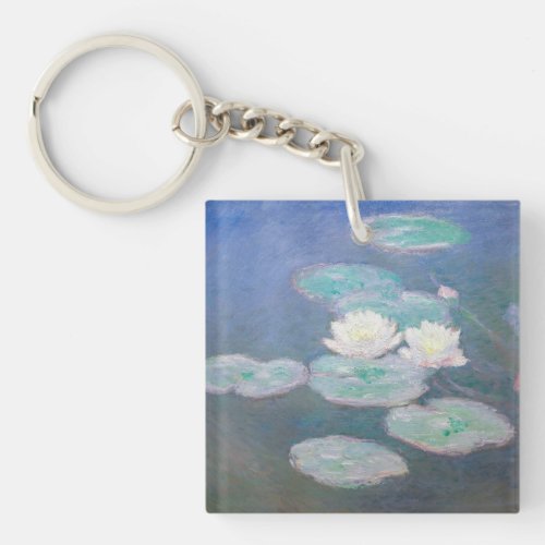 Claude Monet _ Water Lilies Evening Effect Keychain