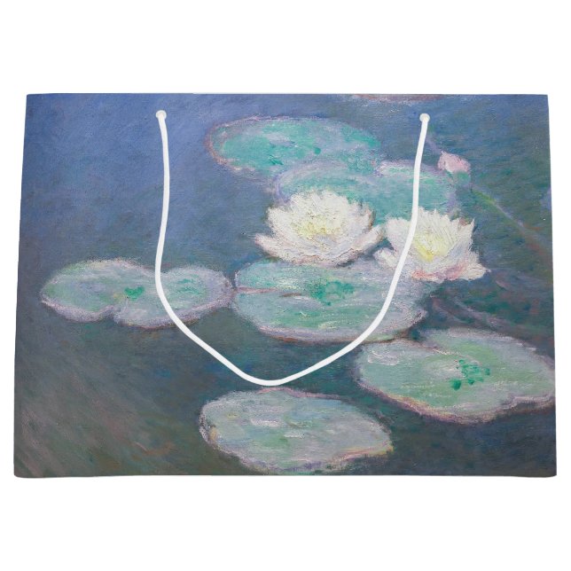 Claude Monet - Water Lilies, Evening Effect Large Gift Bag (Front)