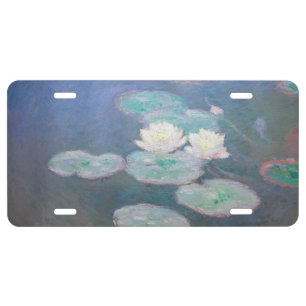 Claude Monet - Water Lilies, Evening Effect License Plate