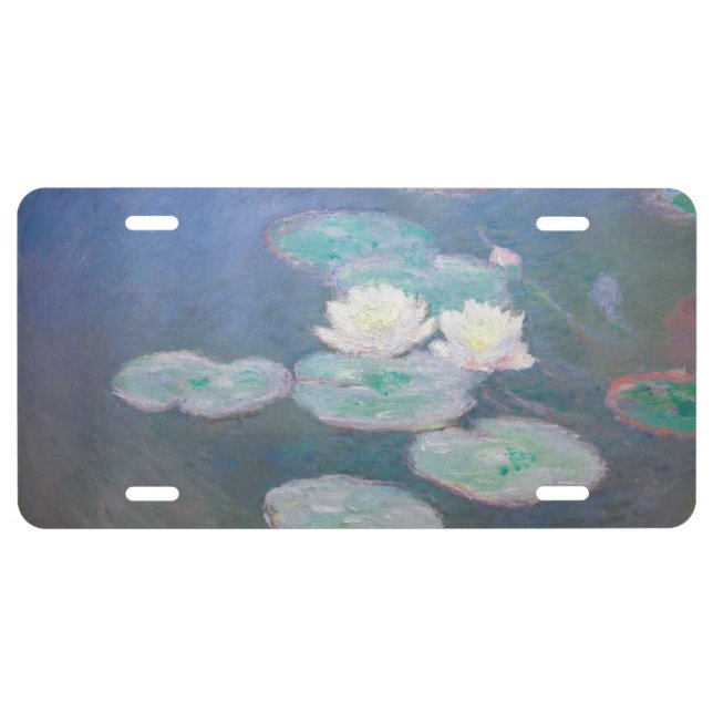 Claude Monet - Water Lilies, Evening Effect License Plate (Front)