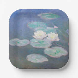 Claude Monet - Water Lilies, Evening Effect Paper Plates