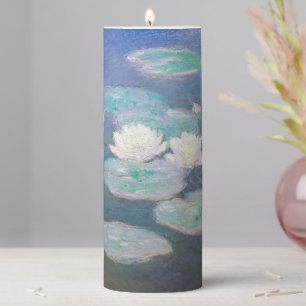 Claude Monet - Water Lilies, Evening Effect Pillar Candle