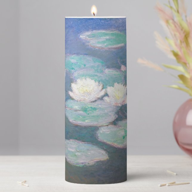 Claude Monet - Water Lilies, Evening Effect Pillar Candle (In Situ)