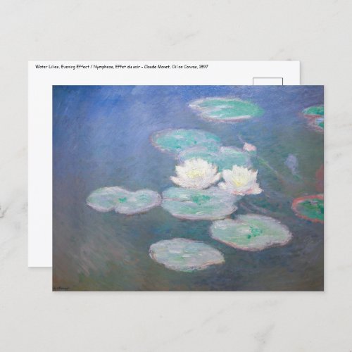 Claude Monet _ Water Lilies Evening Effect Postcard