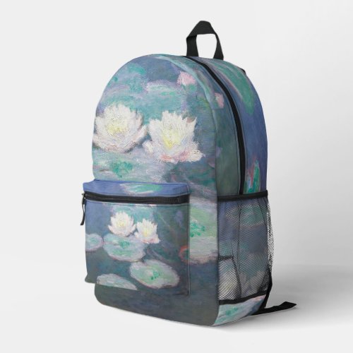 Claude Monet _ Water Lilies Evening Effect Printed Backpack