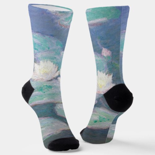 Claude Monet _ Water Lilies Evening Effect Socks