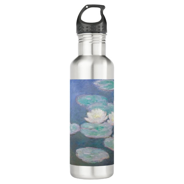 Claude Monet - Water Lilies, Evening Effect Stainless Steel Water Bottle (Front)
