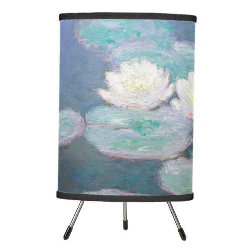 Claude Monet _ Water Lilies Evening Effect Tripod Lamp