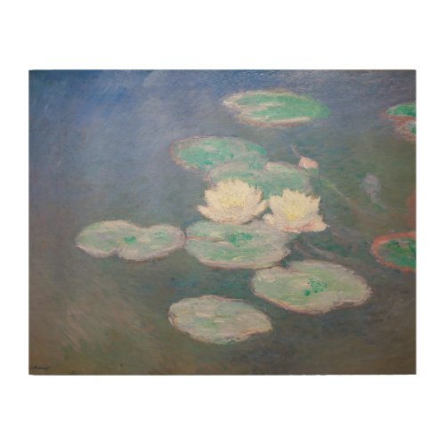 Claude Monet _ Water Lilies Evening Effect Wood Wall Art