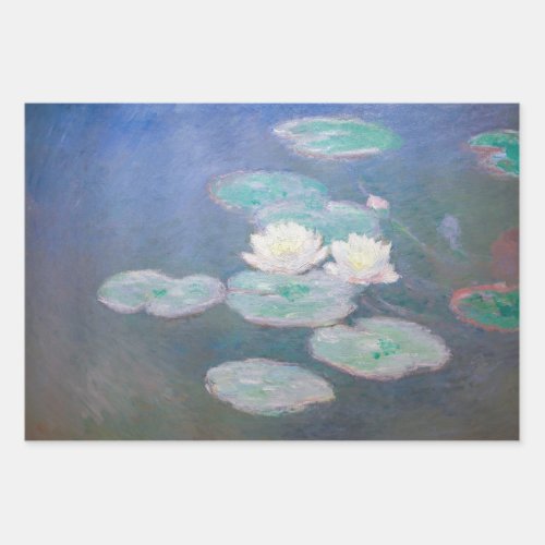 Claude Monet _ Water Lilies Evening Effect Wrapping Paper Sheets
