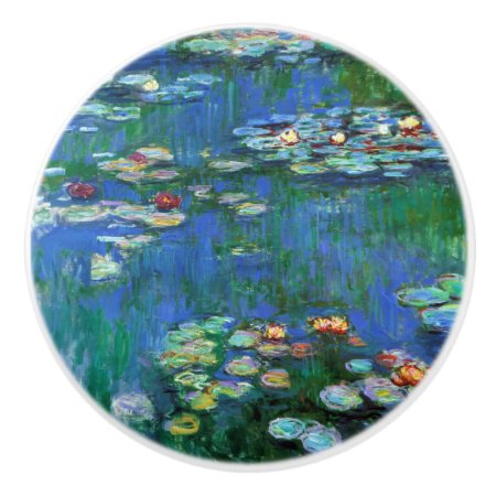 Claude Monet Water Lilies Fine Art Ceramic Knob