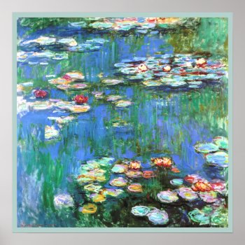 Claude Monet Water Lilies Fine Art Poster by monetart at Zazzle