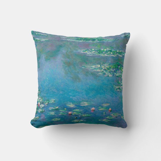 Claude Monet. Water Lilies. French impressionism Throw Pillow (Front)