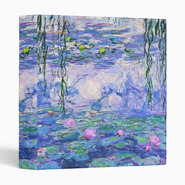 Claude Monet Water Lilies French Impressionist Art 3 Ring Binder (Front/Spine)