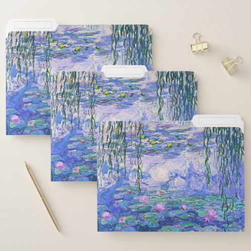 Claude Monet Water Lilies French Impressionist Art File Folder