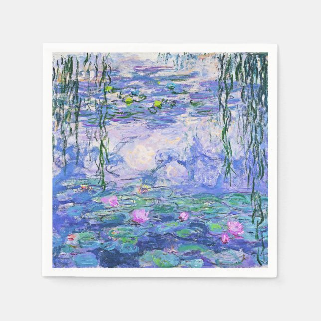 Claude Monet Water Lilies French Impressionist Art Napkins (Front)