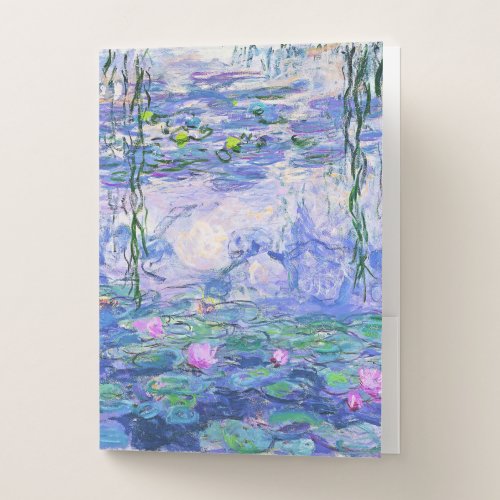 Claude Monet Water Lilies French Impressionist Art Pocket Folder