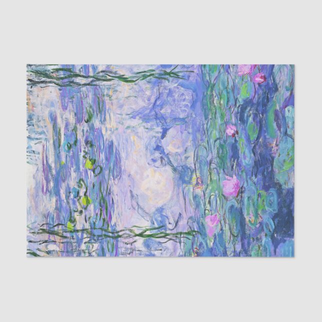 Claude Monet Water Lilies French Impressionist Art Tissue Paper (Front)