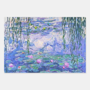 Claude Monet Water Lilies French Impressionist Art Wrapping Paper Sheets