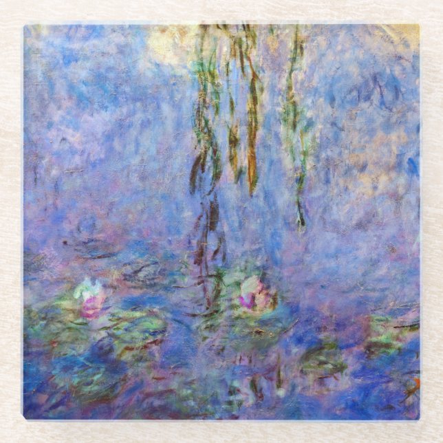 Claude Monet - Water Lilies Glass Coaster (Front)