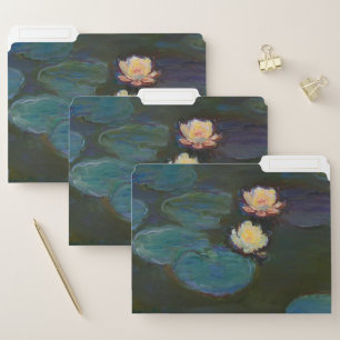 Claude Monet Water Lilies Impressionist Oil Art File Folder