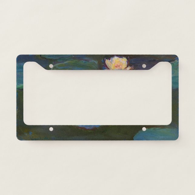 Claude Monet Water Lilies Impressionist Oil Art License Plate Frame (Front)