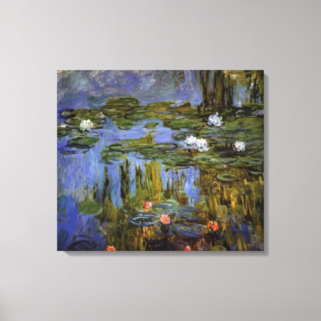 Claude Monet - Water lilies in pond Canvas Print (Front)