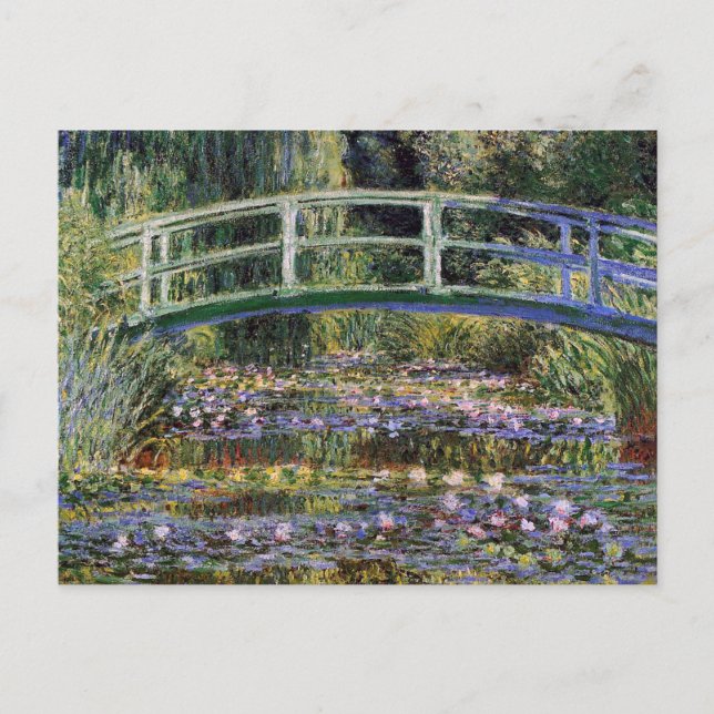 Claude Monet,water lilies,japanese bridge,garden, Postcard (Front)