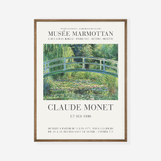 Claude Monet Water Lilies Japanese Footbridge Pond Poster