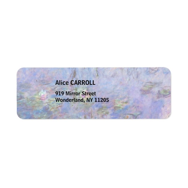 Claude Monet - Water Lilies Label (Front)