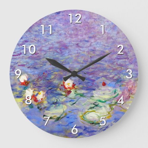 Claude Monet _ Water Lilies Large Clock