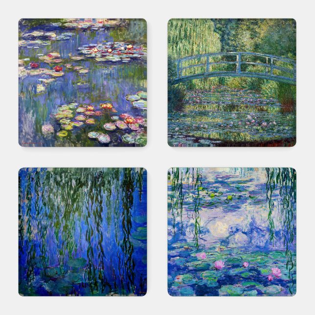 Claude Monet Water Lilies Masterpieces Selection Coaster Set (Set)
