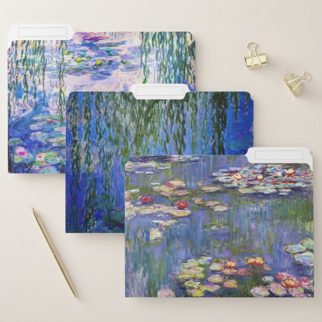 Claude Monet Water Lilies Masterpieces Selection File Folder (Set)