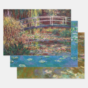 Claude Monet - Water Lilies Masterpieces Selection Wrapping Paper Sheets
