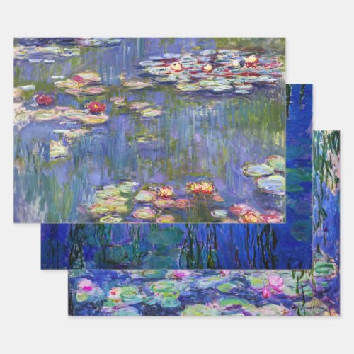 Claude Monet Water Lilies Masterpieces Selection Wrapping Paper Sheets