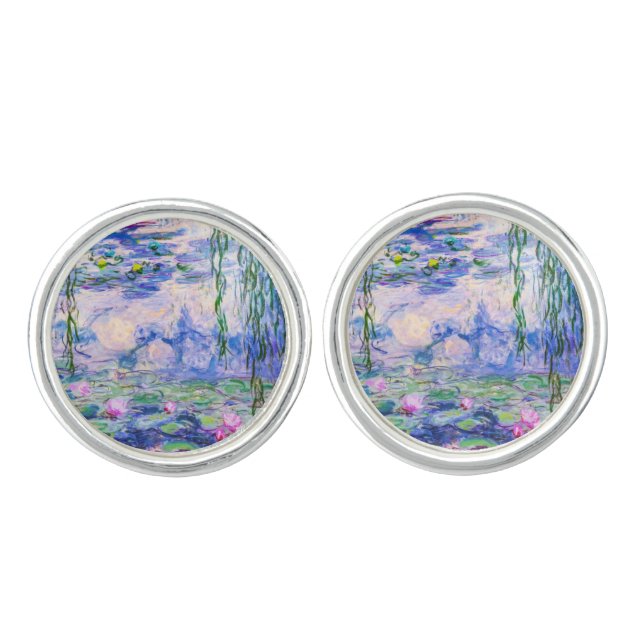 Claude Monet - Water Lilies / Nympheas 1919 Cufflinks (Front)