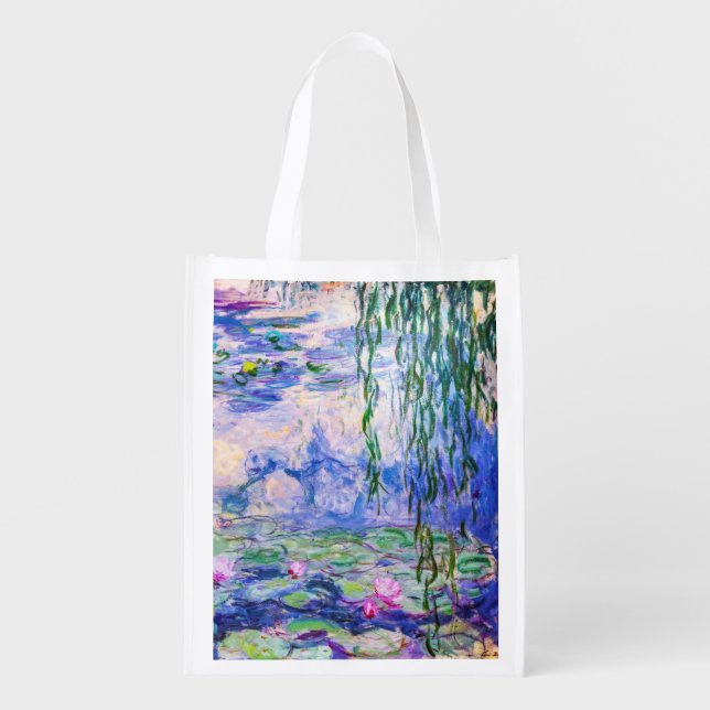 Claude Monet - Water Lilies / Nympheas 1919 Grocery Bag (Front)