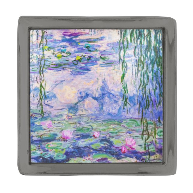 Claude Monet - Water Lilies / Nympheas 1919 Gunmetal Finish Lapel Pin (Front)