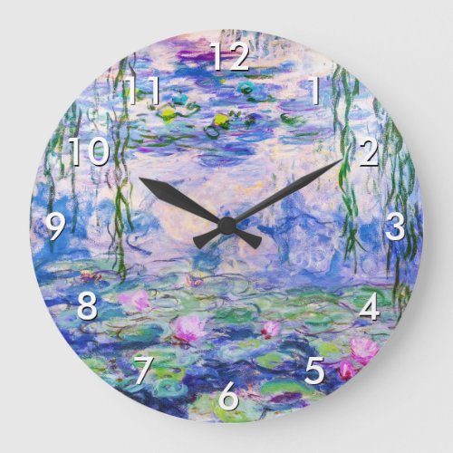 Claude Monet _ Water Lilies  Nympheas 1919 Large Clock