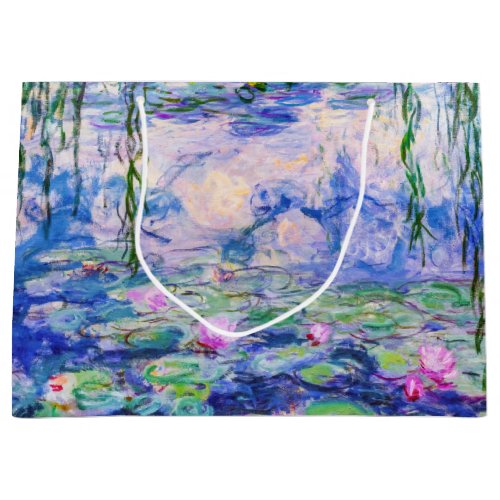 Claude Monet _ Water Lilies  Nympheas 1919 Large Gift Bag