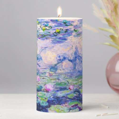 Claude Monet _ Water Lilies  Nympheas 1919 Pillar Candle